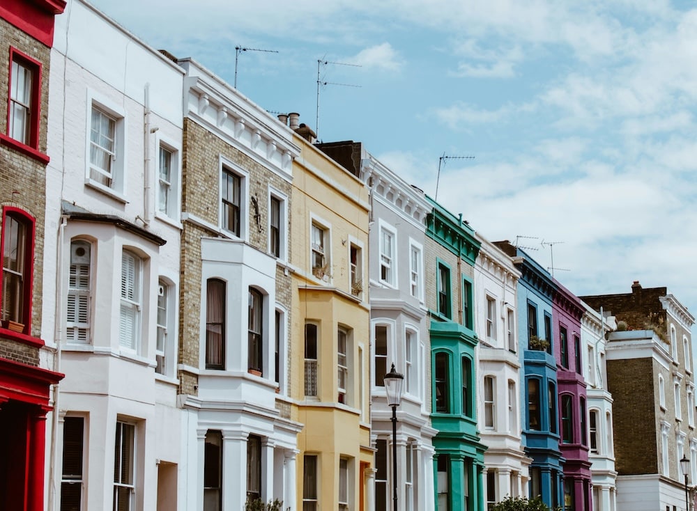 The cost of building in London vs in Sussex - row of London houses