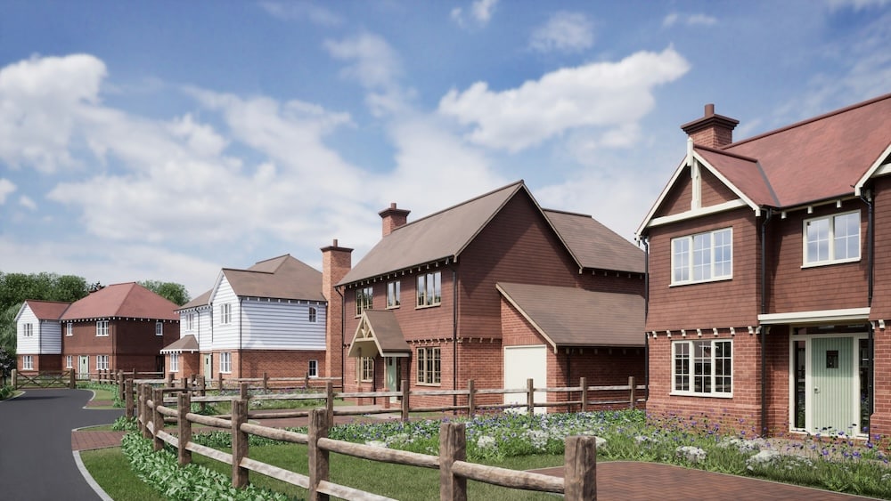 New build detached homes ready for sale on a new street